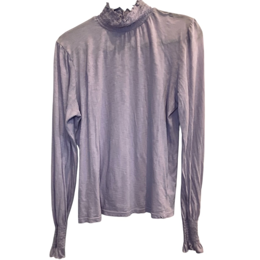 Sundry Lilac Cottagecore Smocked Lightweight Pima Cotton Turtleneck sz 3